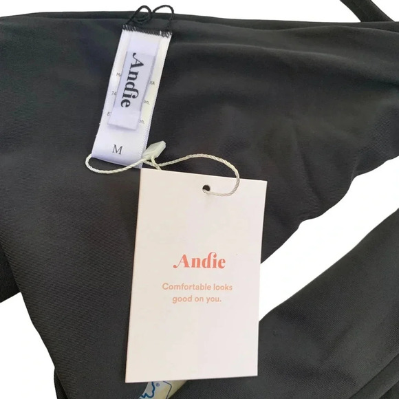 Andie Swim The Riviera Bikini Bottom Black with Belt Trim Size M NWT - Picture 6 of 9